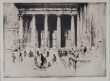 Joseph Pennell, Steps, British Museum, Etching