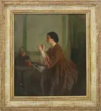 John Whetton Ehninger, Portrait of a Lady, Oil on Board
