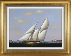 Vern Broe, Sailing Yachts, Acrylic on Artist Board