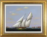 Vern Broe, Sailing Yachts, Acrylic on Artist Board