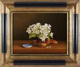 Jean Marie Daneis, Tabletop Floral Still Life, Oil on Canvas