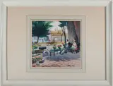 C. Robert Perrin, Main Street Flower Stand, Watercolor
