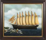 Lowell Herrero, 7-Masted Clippership, circa 1989, Oil on Canvas