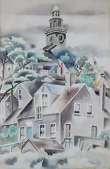 Georgina Klitgaard, Bell Tower, Nantucket, Watercolor on Paper