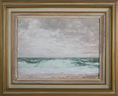 Frank Swift Chase, Surfside Shoreline, Oil on Newton Canvas Board