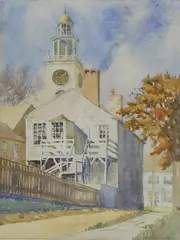 Anne Ramsdell Congdon, Gardner Court, Watercolor on Paper