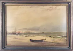 Alexander C. Stuart, View of the Battery, Oil on Artists Board