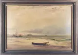 View of the Battery by Alexander C. Stuart, Oil on Artists Board, offered Aug 2024