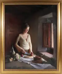Tatiana’s Repast by Adrian Gottlieb, Oil on Canvas, offered Aug 2024