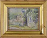 William Welch, Rose Fence, Oil on Board