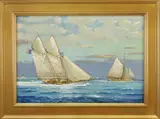 William Lowe, Hard Driving Schooner Departing Nantucket