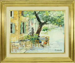 Renée Théobald, Petite Place Grecque, Oil on Canvas