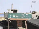 John Austin, Old Boat, Tempera on Artist Board