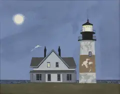 Sankaty in 1950 by John Austin, 1950, Tempera on Artist Board, offered Jul 2023
