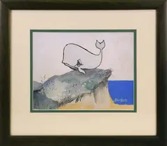 Whale in the Dunes by George Davis, Tempera on Paper, offered Jul 2023