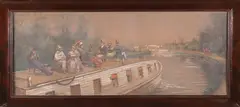 Edward Lamson Henry, Boating Down the Erie Canal, Lithograph