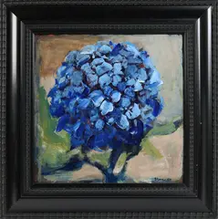 Hydrangea by David Lazarus, circa 1997, Oil on Board, offered Jul 2023