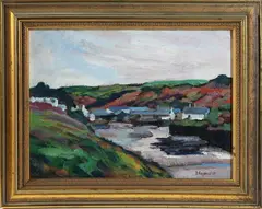 Port Isaac Cornwall by David Lazarus, circa 1992, Acrylic on Canvas Board, offered Jul 2023