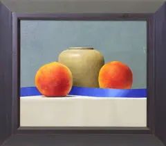 Janet Rickus, Peaches, Oil on Canvas Board