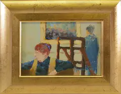 James Harrington, Sofa and Easel, circa 1996, Oil on Board