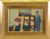 James Harrington, Sofa and Easel, circa 1996, Oil on Board