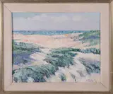 Isabelle Hollister Tuttle, Stiff Breeze Off Madaket, Oil on Canvas Board