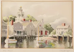 Boat Houses by Doris Beer, Watercolor On Paper, offered Dec 2023