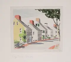 Captain’s Houses by Doris and Richard Beer, Watercolor on Paper, offered Dec 2023
