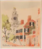 Orange Street by Doris and Richard Beer, Watercolor on Paper, offered Dec 2023