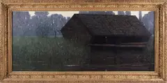 Cabin On The Marsh Landscape by Donald Jurney, Oil On Canvas, offered Dec 2023