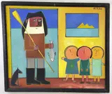 Andrzej Kuhn, The Day’s Catch, Oil on Masonite Painting