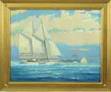 William Lowe, Day Sailing Nantucket, Oil on Linen