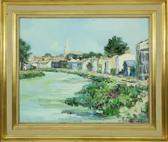 Renée Théobald, Riviere en Charente 12, Oil on Linen