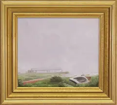 Shipyard by Michael J. Moore, circa 1997, Oil on Canvas, offered Apr 2023