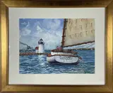 John Hutchinson, Catboat Elizabeth of Nantucket Rounding Brant Point
