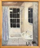 Joan Griswold, The White Bathroom, Oil on Linen