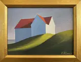 Joan Albaugh, Sunrise on the Hills, Oil on Canvas Board