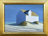 Joan Albaugh, Sand Dunes at Ocean’s Edge, Oil on Canvas Board