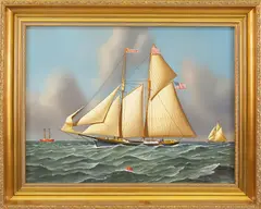 Portrait of the American Ship Siren by Jerome Howes, Oil on Board, offered Apr 2023