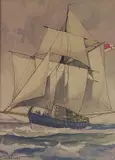 Gordon Grant, Clipper Ship on the High Seas, Watercolor on Paper