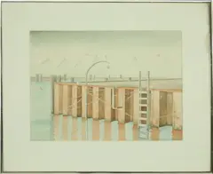 View of Nantucket Wharf by Cindy Lydon, Watercolor on Paper, offered Apr 2023