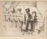 Gordon Grant, Eight Bells, Etching and Dry Point