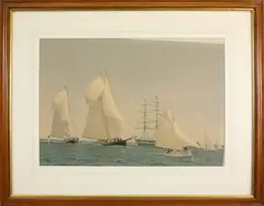 Frederick S. Cozzens, A Busy Harbor, Lithograph