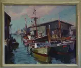 Emile Albert Gruppe, Fishing Boats Docked