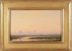 Misty Sunset on the Marsh by William R. Davis, circa 2017, Oil on Panel, offered Aug 2023