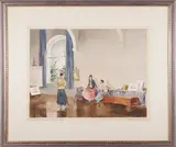 William Russell Flint, Untitled, Watercolor on Paper ” The Studio”
