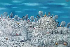 Tamás Galambos, Winter Sleeping Beauty, Oil on Canvas Painting