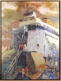John Devaney, Steamship Eagle, Acrylic on Canvas