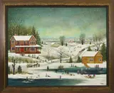Janet Munro, Gathering at the Lake, circa 2003, Mixed Media on Masonite