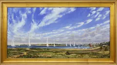 Yachting Day – Nantucket Harbor by Illya Kagan, Oil on Canvas, offered Aug 2023
